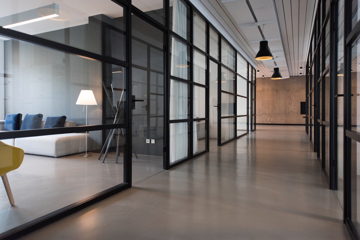 Modern coworking space in Barcelona with city view