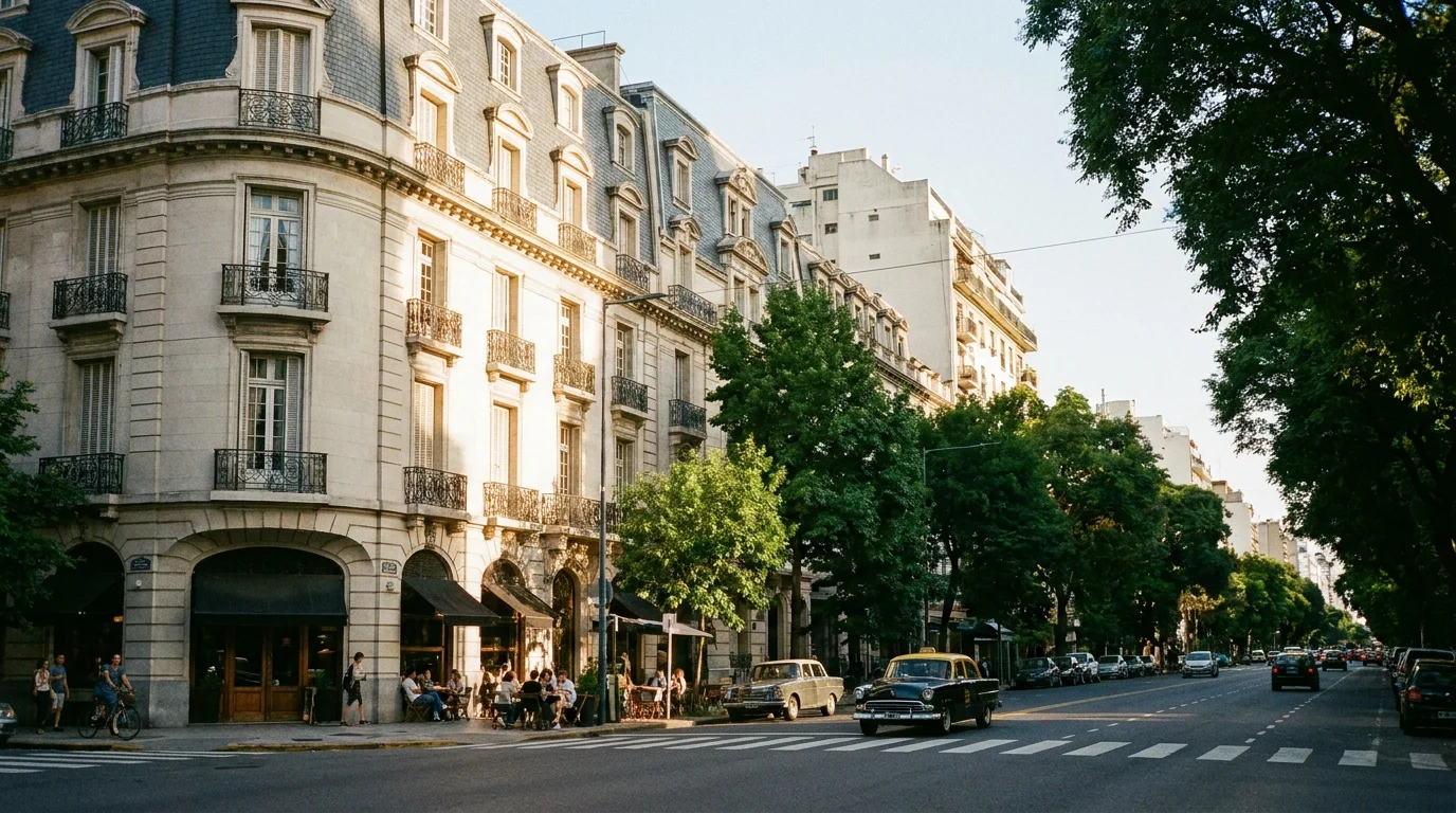 Buenos Aires Recoleta neighborhood with elegant European architecture