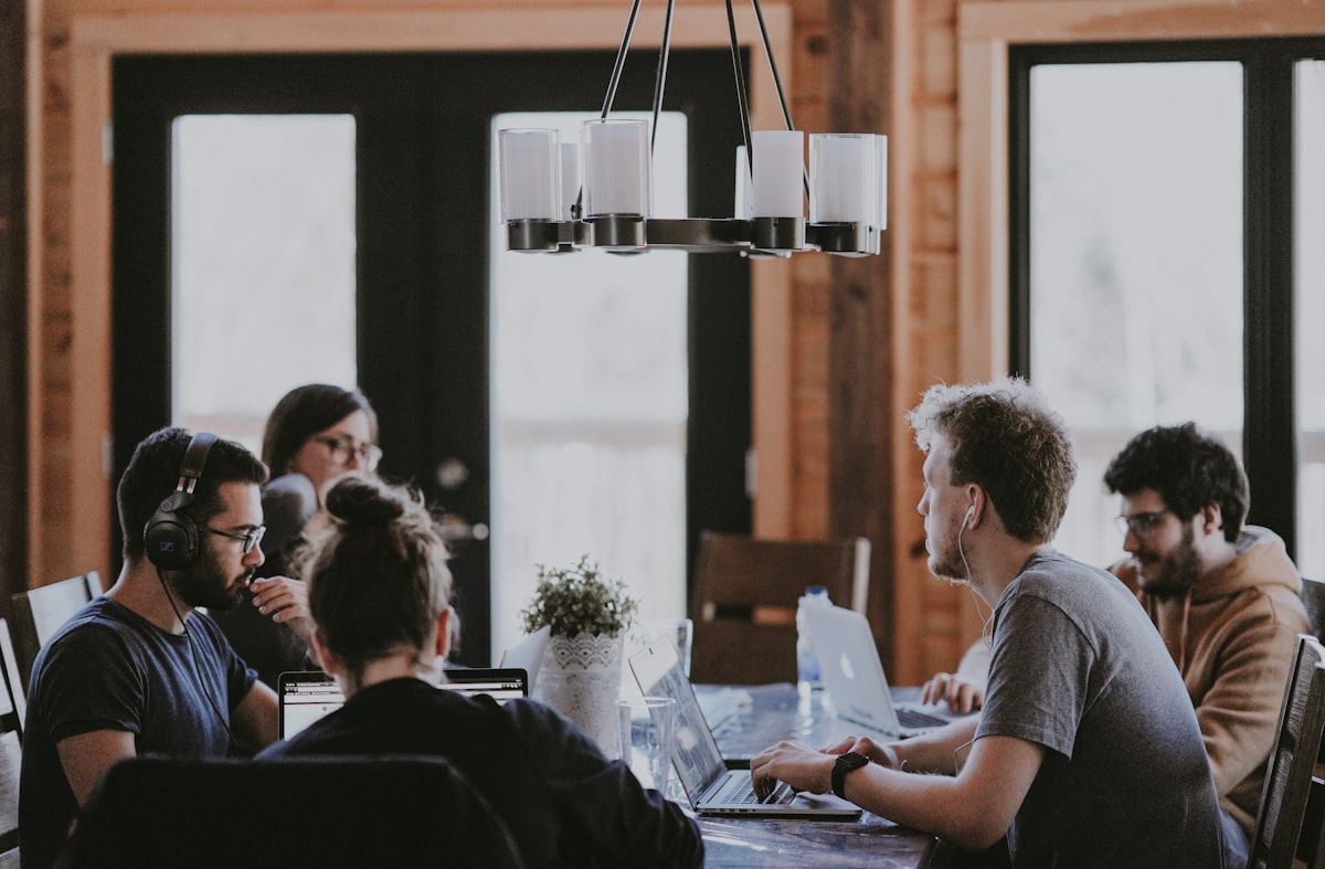 Business professional working from a furnished apartment
