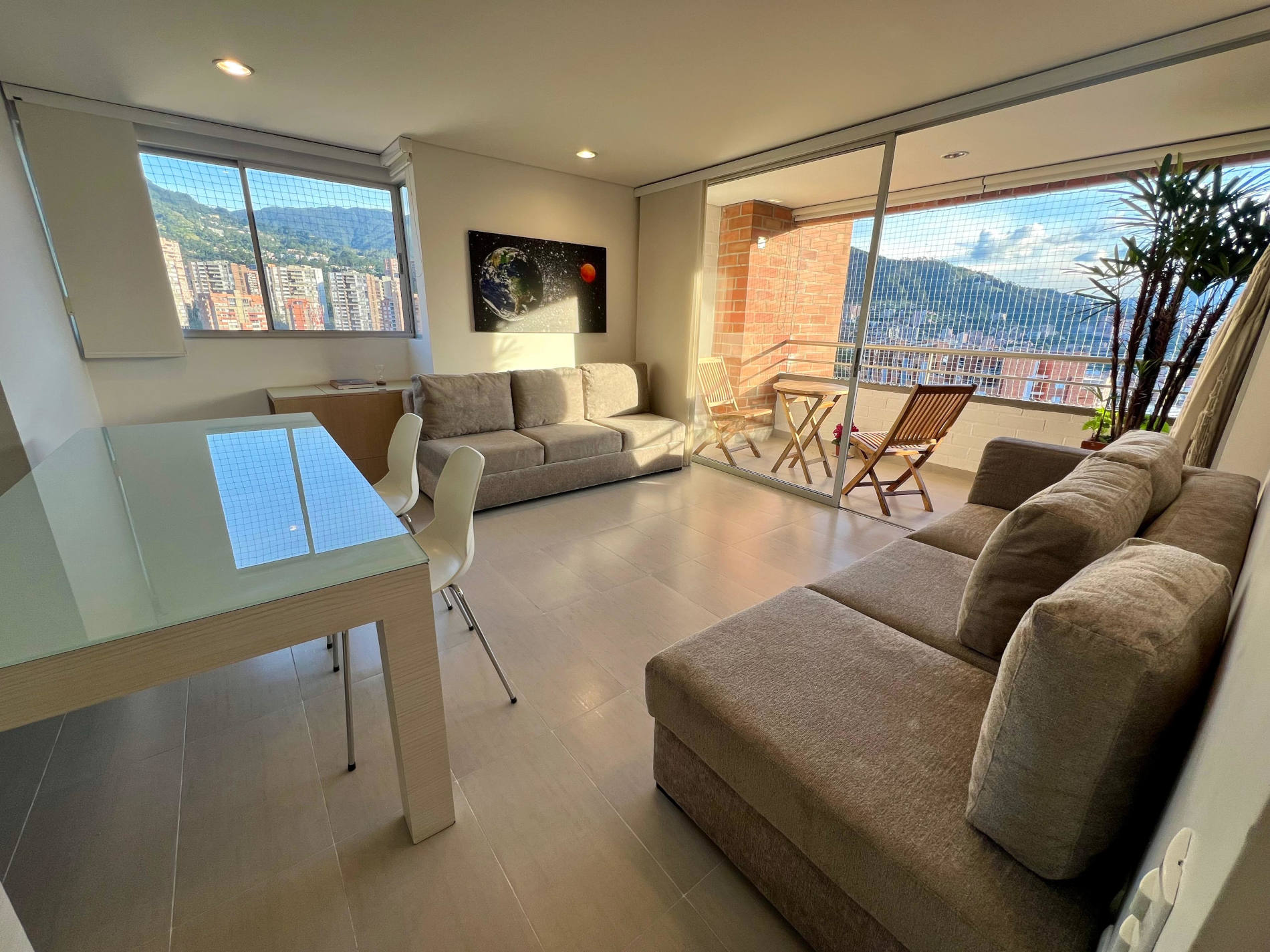 Sleek 2br Envigado Apartment With Private Balcony Workspace #4