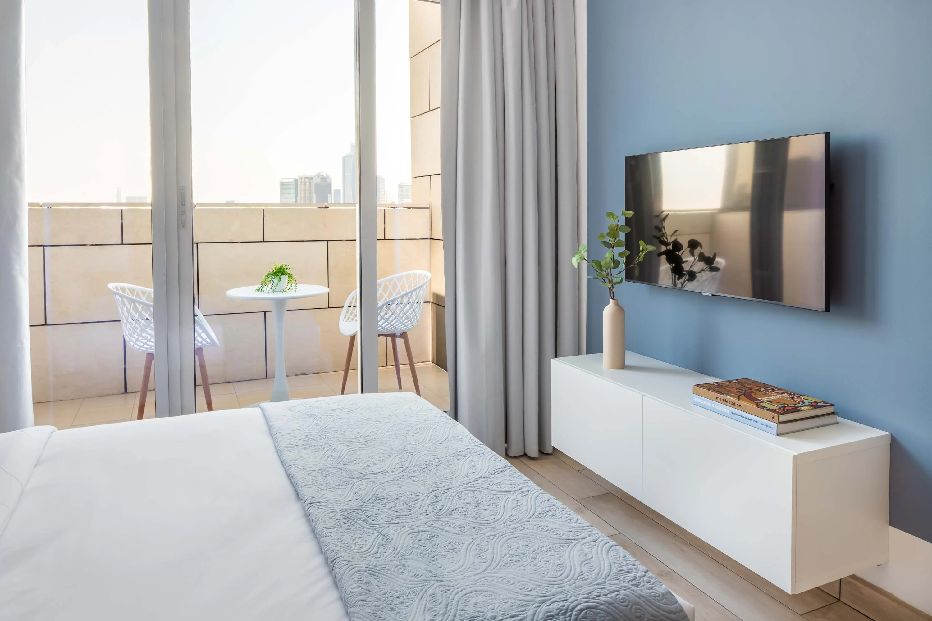 Curated Modern Studio With Home Office Setup In Dubai's Burj Daman Tower #5