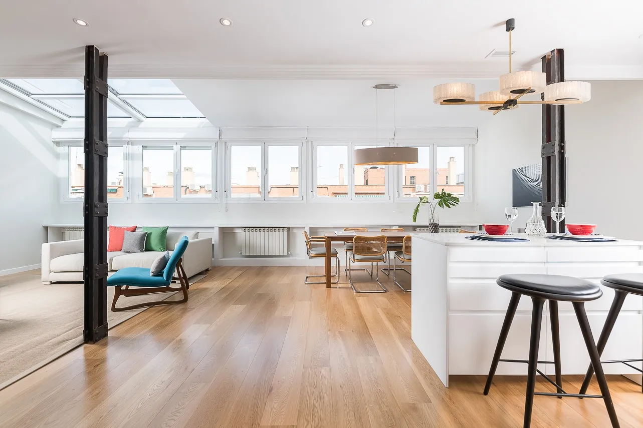 Upscale Madrid Flat With Airy Home Office Spaces For Remote Work Flexibility #3