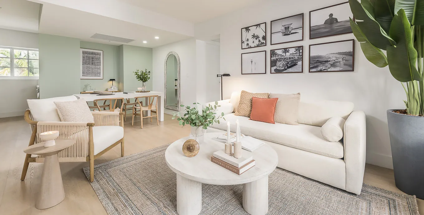 Refined Miami Flat With Dedicated Work Area For Remote Professionals