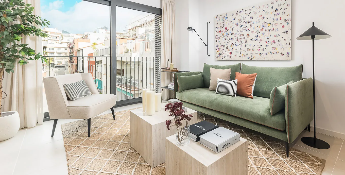 Contemporary 60m2 Flat With Dedicated Home Office Near Barcelona's Vibrant District
