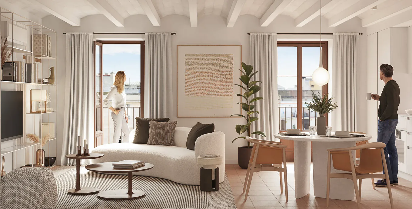 Premium Barcelona Apartment With Dedicated Home Office Space And Flexible Work Setup